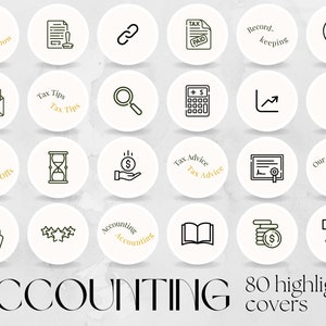 80 Accounting Bookkeeping Tax Social Media Story Highlight Covers | firm office marketing filling taxes accountant advisor specialist expert