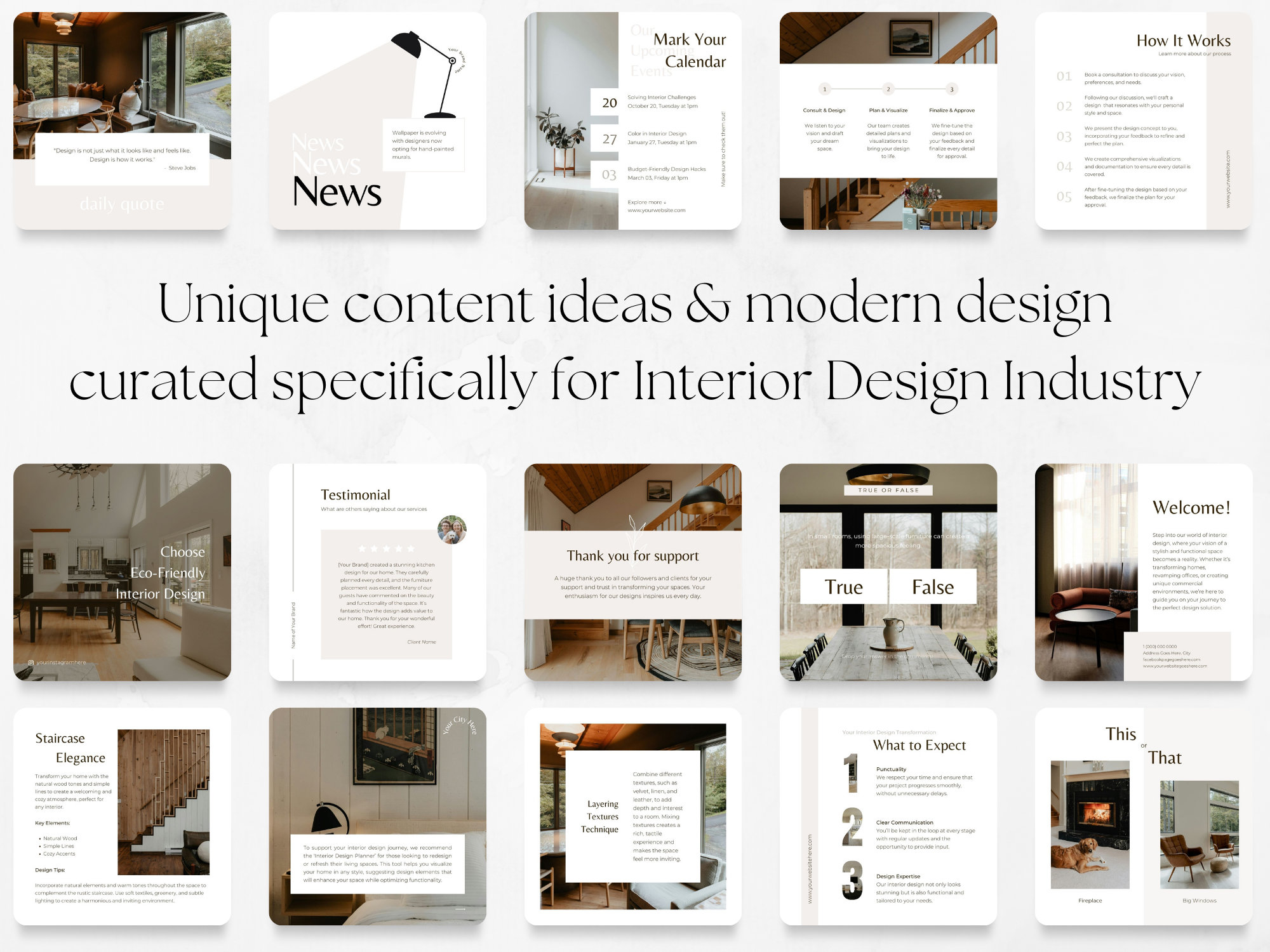 100 Interior Design Social Media Post Templates | Property Staging ...