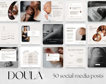 Doula Social Media Post Templates: Midwife Content Ideas (Digital Download)