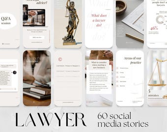 Lawyer Social Media Story Templates: Legal Marketing (Digital Download)