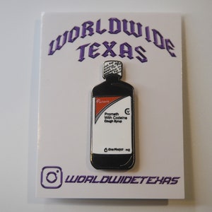 Texas Tea custom enamel pin screwston tx htown inspired pin double cup purple drank fitted pin