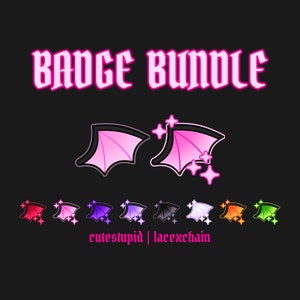 Bat Wing Pack | Twitch Sub Badges, Bits, Channel Points