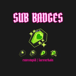 Vampire Coffin Sub Badges | Green | Twitch Sub Badges, Channel Points