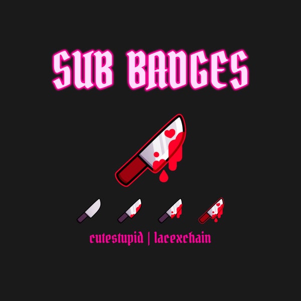 Yandere Knife Sub Badges | Red