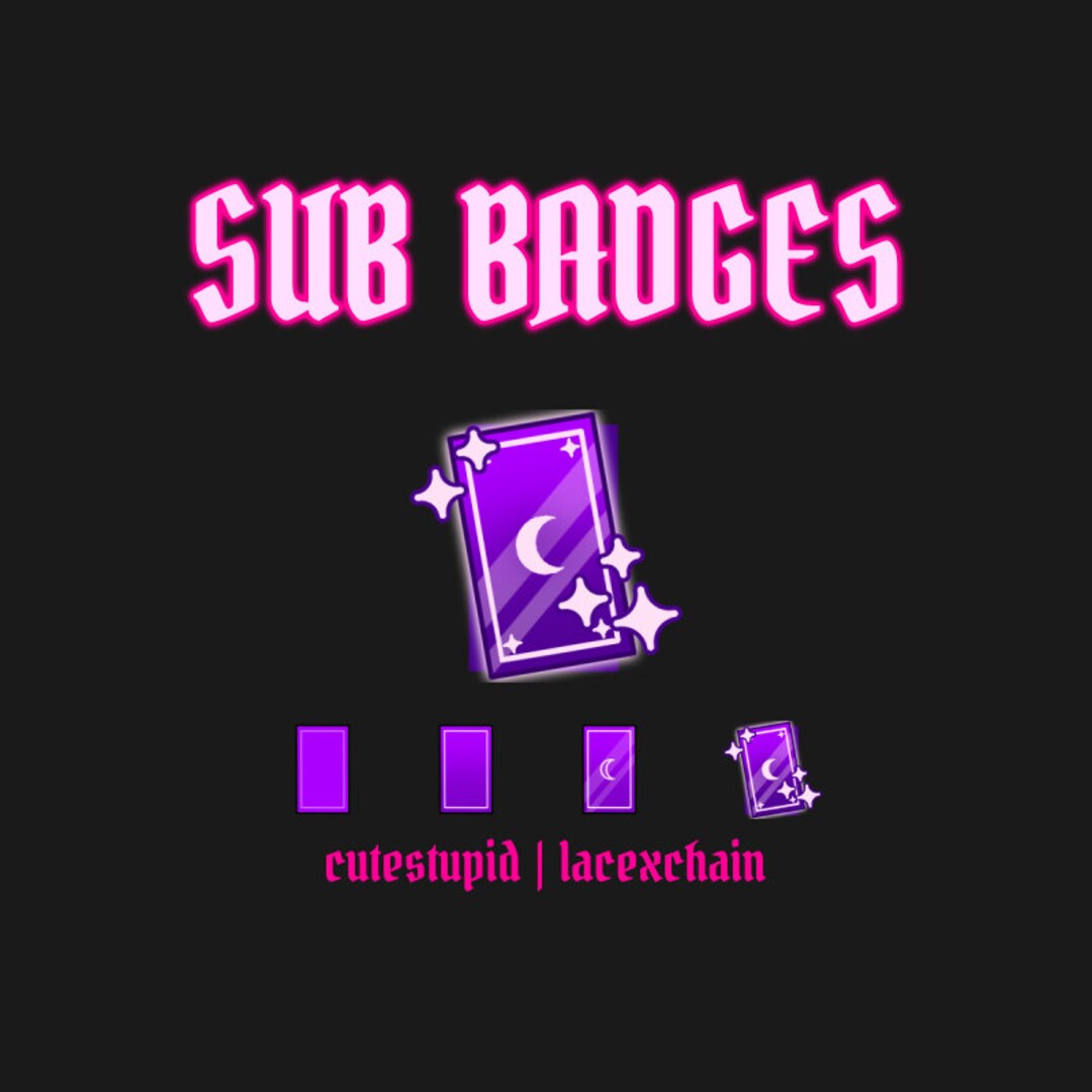 Subbies Cards Tarot Card Sub Badges | Purple - Etsy