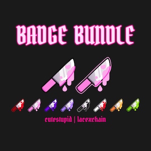 Yandere Knife Pack | Twitch Sub Badges, Bits, Channel Points