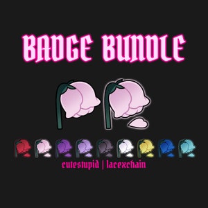 Withered Rose Pack | Twitch Sub Badges, Bits, Channel Points