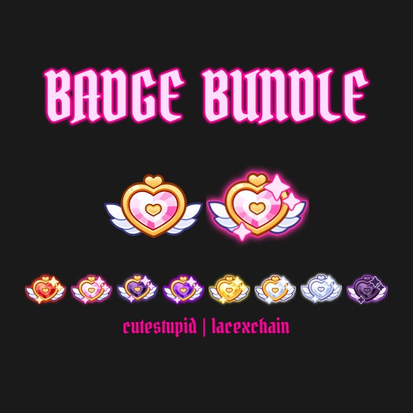 Magical Girl Brooch Pack | Twitch Sub Badges, Bits, Channel Points
