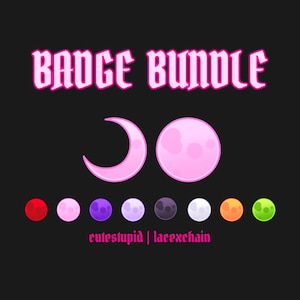 Moon Pack | Twitch Sub Badges, Bits, Channel Points