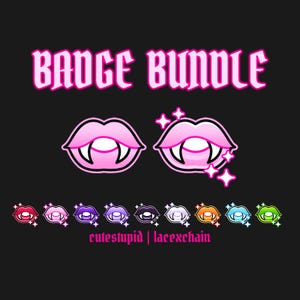 Vampire Kiss Pack | Twitch Sub Badges, Bits, Channel Points