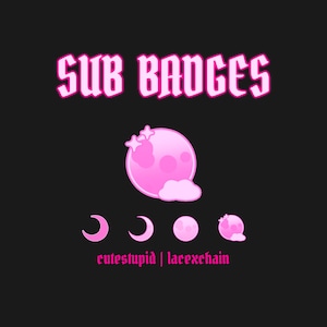 Moon Sub Badges | Pink