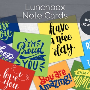 Lunchbox Notizen - Lunchbox Notizen - Motivations - Botschaften - Karten - Back to School - Printable - Digital Download