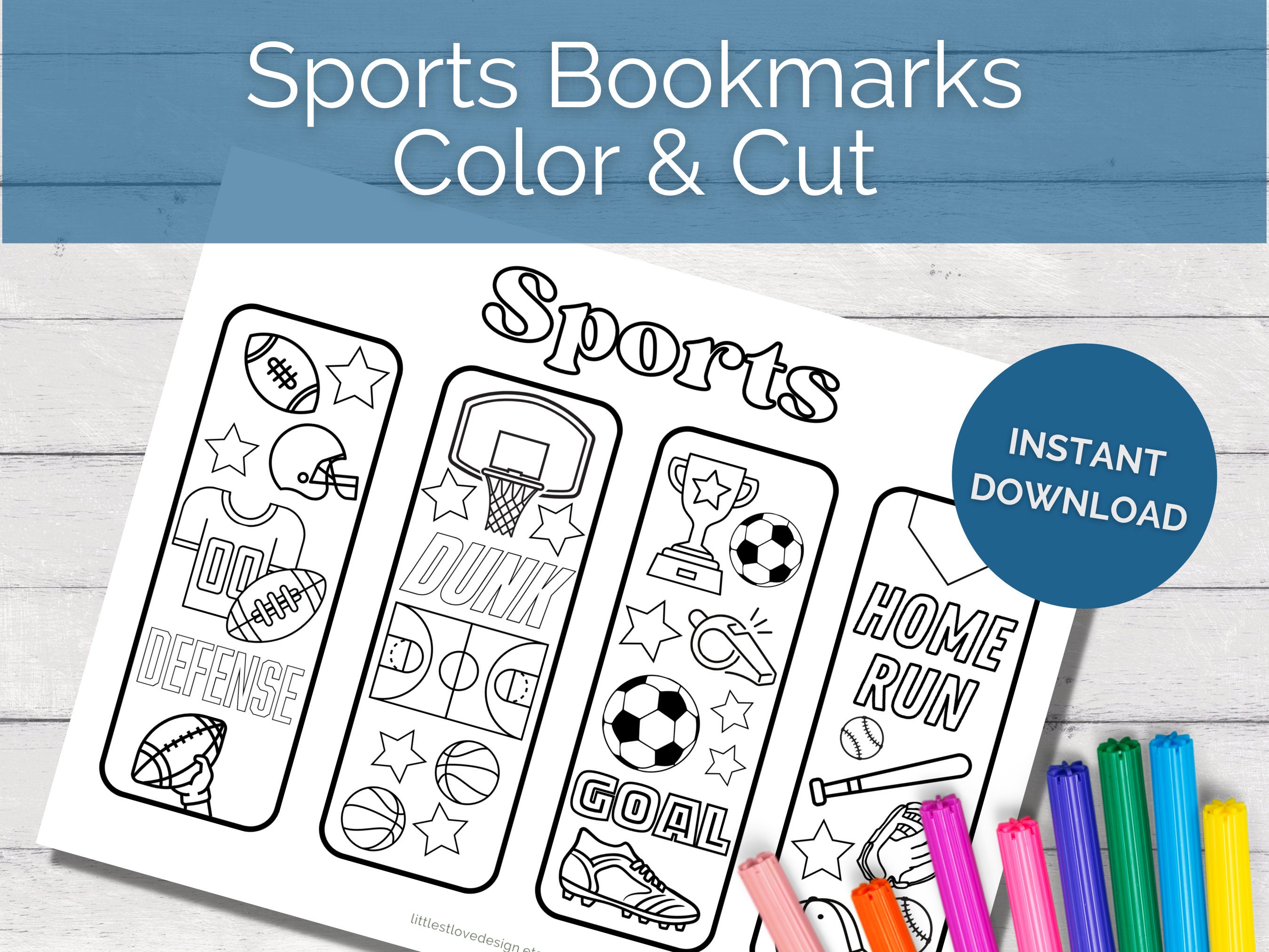 Sports Coloring Bookmarks Bookmarks to Color Football Basketball
