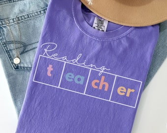 Reading Teacher Pastel Comfort Colors, Comfort Colors Shirt for Reading Teachers, Science of Reading Tee, Back to School, Literacy Team Tee