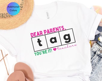 Chers parents Tag You're It Shirt, chemise du dernier jour d'école pour les professeurs de lecture, chemise Science de la lecture de fin d'année, tee-shirt interventionniste