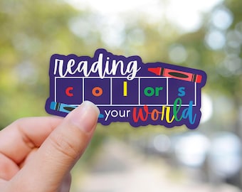 Sticker lecture colore ton monde, Sticker nuit de l'alphabétisation, Sticker pour ordinateur portable Science de la lecture, cadeau pour professeur de lecture, interventionniste