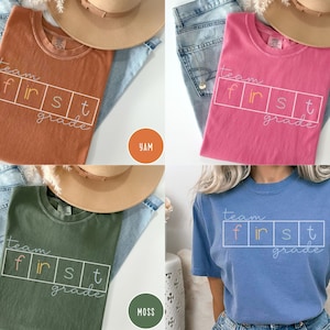 Team 1st Grade Comfort Colors Shirt, First Grade Team Shirt, Science of Reading Shirt, Back to School Shirts for Teachers, 1st Grade Team afbeelding 6
