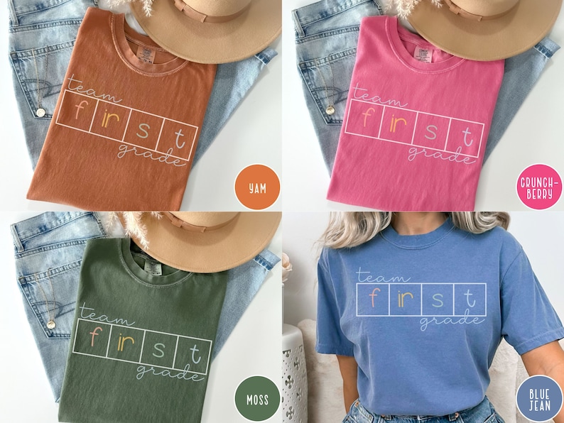 Team 1st Grade Comfort Colors Shirt, First Grade Team Shirt, Science of Reading Shirt, Back to School Shirts for Teachers, 1st Grade Team afbeelding 6
