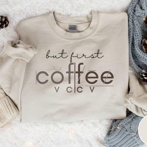 But First Coffee Coded Sweatshirt for Reading Teachers, Teacher Coffee Sweatshirt, Syllable Crewneck Sweatshirt, Reading Interventionist