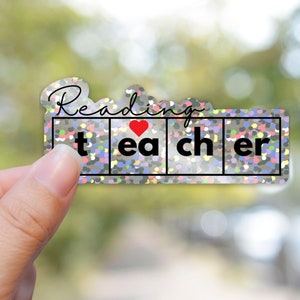 Reading Teacher Sticker, Science of Reading, Interventionist Glitter Sticker, Laptop Sticker