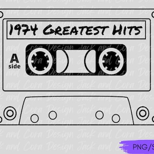 1974 Cassette SVG, 50 cumpleaños svg, 50.o svg, 1974 Class Reunion SVG, 50.o archivo de corte, 1974 svg para camisa, 50.o aniversario svg