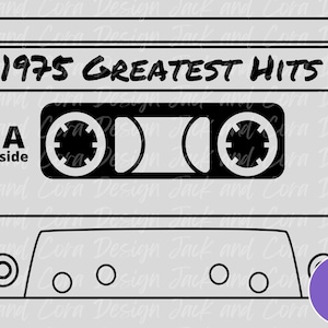 1975 Cassette SVG, 50.o cumpleaños svg, 50.o svg, 1975 Class Reunion SVG, 50.o archivo de corte, 1975 svg para camisa, 50.o aniversario svg