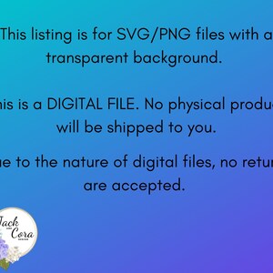 K&ouml;nnte beinhalten: Text auf blauem Hintergrund, der lautet: "Diese Liste ist f&uuml;r SVG/PNG-Dateien mit transparentem Hintergrund. Dies ist eine DIGITALE DATEI. Es wird kein physisches Produkt an Sie versandt. Aufgrund der Art digitaler Dateien werden keine R&uuml;ckgaben akzeptiert."