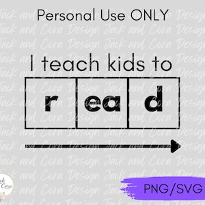 I Teach Kids to Read SVG Reading Teacher svg, Reading Specialist svg, Science of Reading svg, Orthographic Mapping svg, Reading Intervention