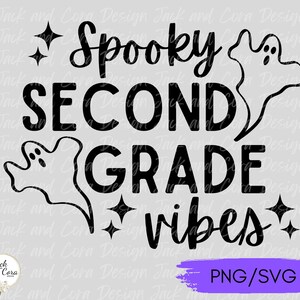 Läskiga andraklassvibbar svg png, andraklass Halloween svg png, Halloweenlärare svg png, Halloweentröja svg png, höstlärare svg png