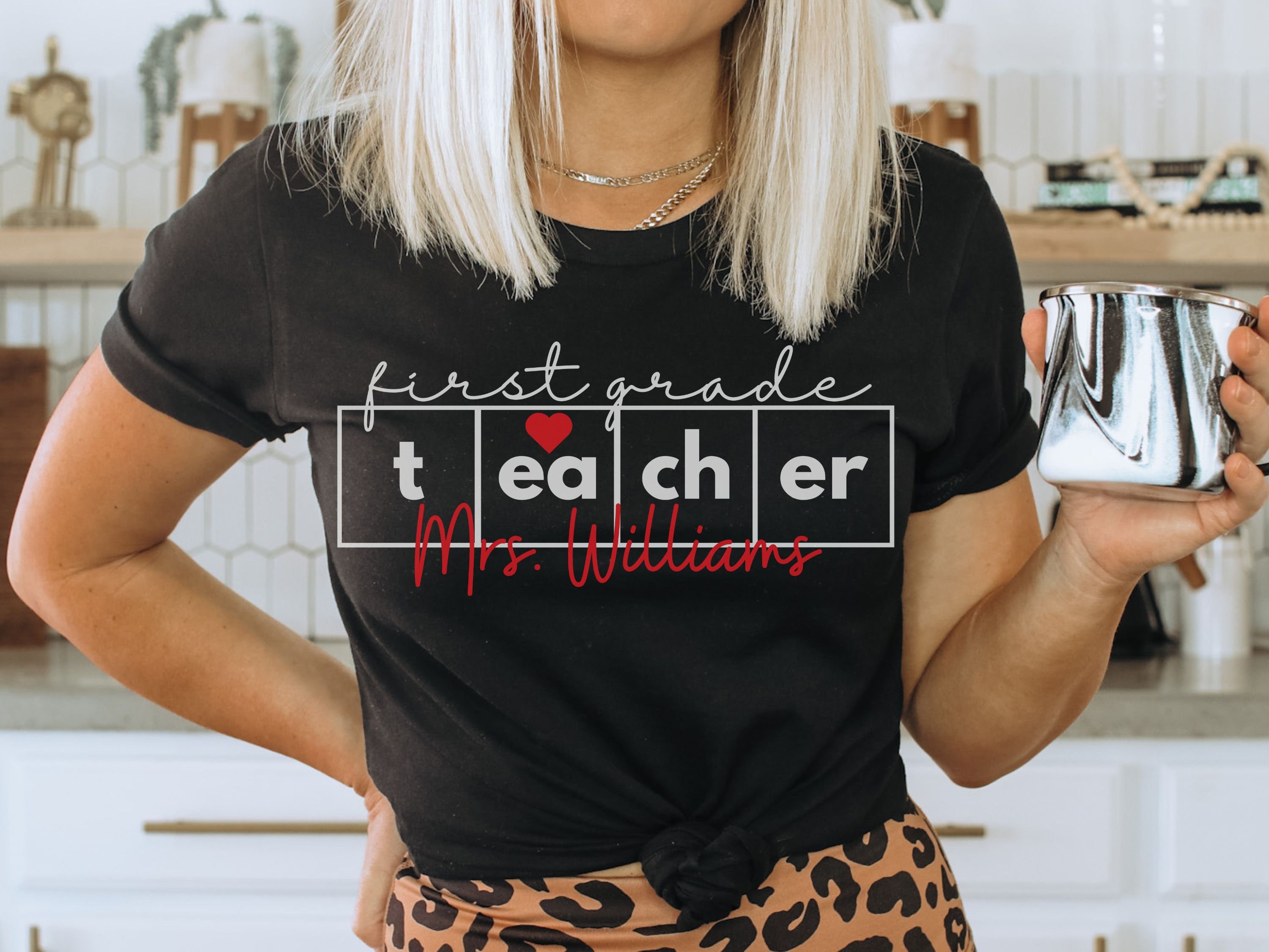 Custom 1st Grade Teacher Shirt, Personalized Teacher Shirt, Customized ...