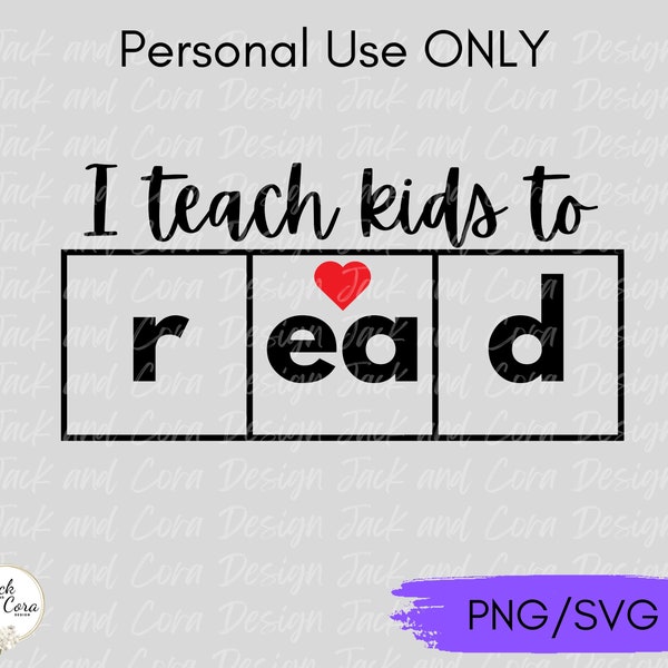 I Teach Kids to Read SVG Reading Teacher svg, Reading Specialist svg, Science of Reading svg, Orthographic Mapping svg, Reading Intervention