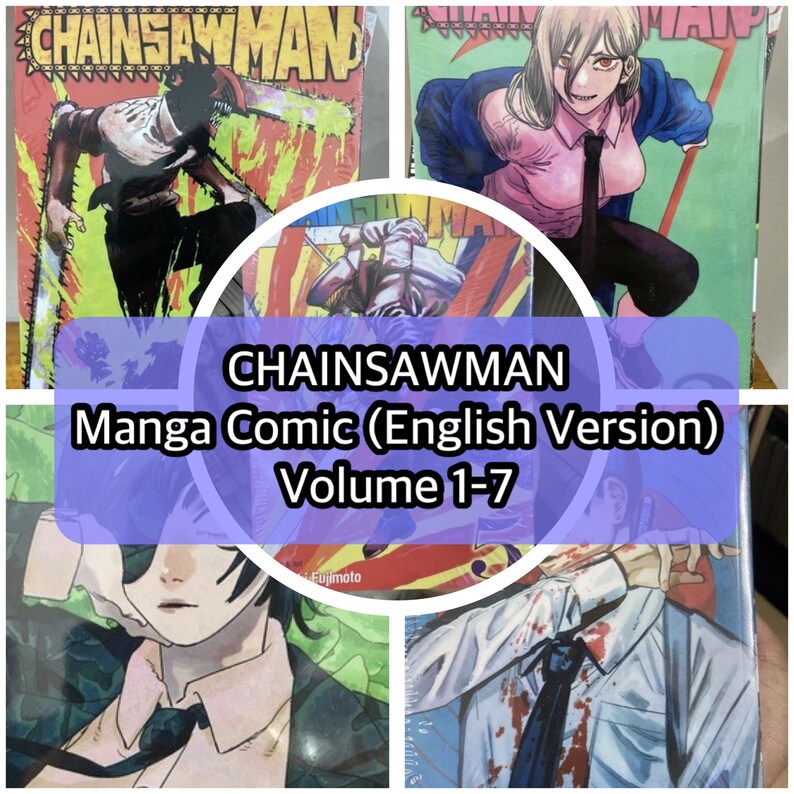 Chainsawman Manga Comic English Version Volume 1 7 Etsy