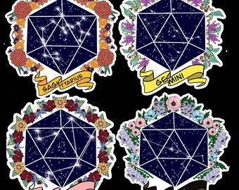 Full D20 Zodiac Sticker Collection