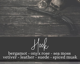 HOOK | Bergamot, Onyx Rose, Sea Moss, Vetiver, Leather, Suede, Spiced Musk | Disney Inspired Perfume