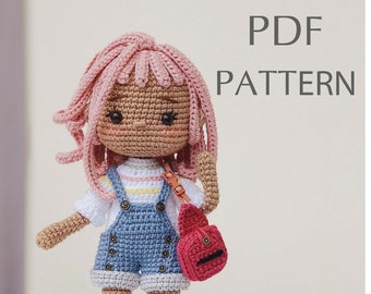 Crochet Doll Pattern, Tina Doll, Amigurumi Doll Pattern,  PDF English Tutorial.