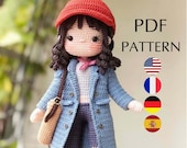 Crochet Doll Pattern, Tana doll, Amigurumi Doll Pattern, PDF in English, French, German, Spanish.
