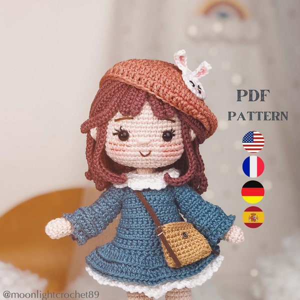 Maris Amigurumi Doll Crochet Pattern – PDF Tutorial, DIY Handmade Toy, Instant Download, English French German Spanish