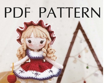 Crochet Doll Pattern, Snowflake Doll, Amigurumi doll pattern, Amigurumi PDF tutotial, PDF English