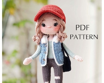 Crochet Doll Pattern, Lane doll, Amigurumi Doll Pattern, PDF in English