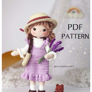 Crochet Doll Pattern, Doris & Little Bear, Amigurumi Doll Pattern, PDF in English