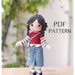 Crochet Doll Pattern, Ruby doll, Amigurumi Doll Pattern, PDF in English