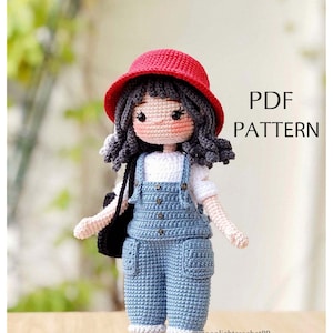 Häkelanleitung für Puppe, Zoey Puppe, Amigurumi Puppe, PDF in Englisch