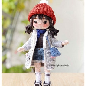 Modèle de poupée au crochet, poupée Linda, modèle de poupée Amigurumi, PDF en anglais, français, espagnol. image 6