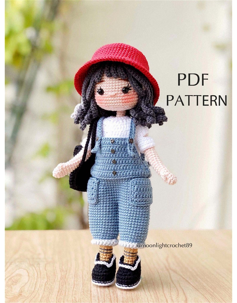 Patrón Muñeca a Ganchillo, Muñeca Zoey, Patrón Muñeca Amigurumi, PDF en Inglés imagen 1