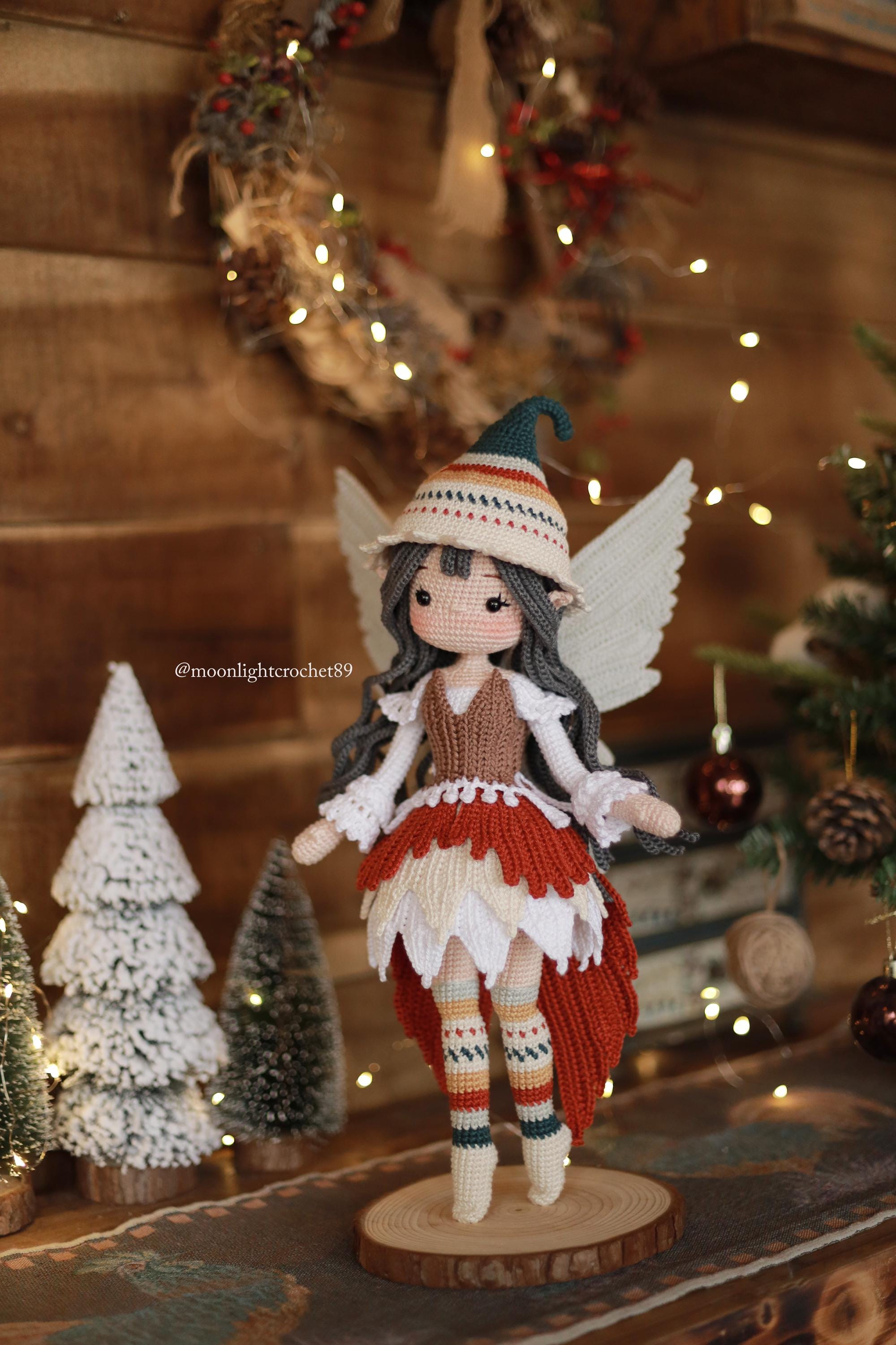Christmas Fairy Crochet Doll Pattern, Eiralia Amigurumi Doll PDF