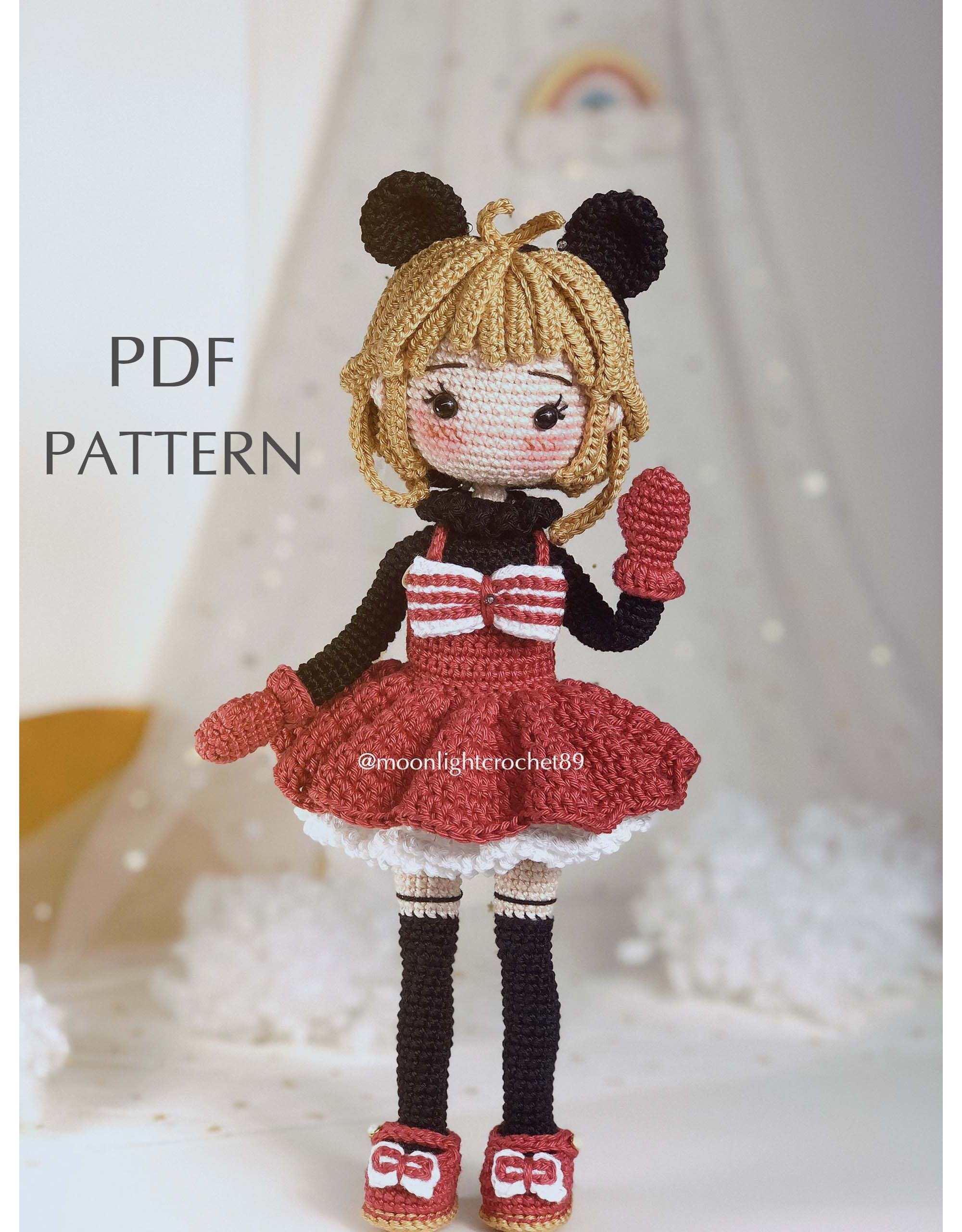 Crochet Doll Pattern, Lane Doll, Amigurumi Doll Pattern, PDF in English 
