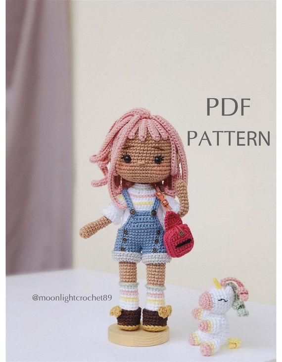 Crochet Doll Pattern, Tina Doll, Amigurumi Doll Pattern,  PDF English Tutorial.