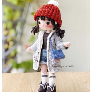 Modèle de poupée au crochet, poupée Linda, modèle de poupée Amigurumi, PDF en anglais, français, espagnol. image 4