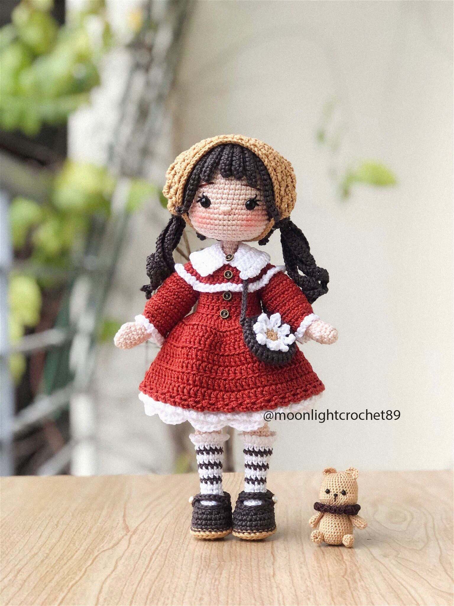 Crochet Doll Pattern, Jolie Doll, Amigurumi Doll Pattern, PDF in