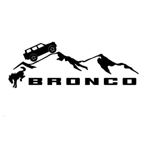 4 Door Bronco Mountain Vinyl Decal